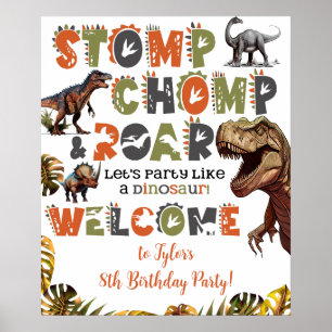 Dinosaur Birthday Party Welcome Sign