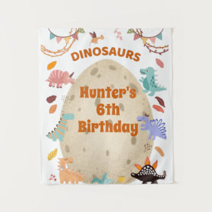Dinosaur Birthday Party with Giant Dino Egg   Tapestry