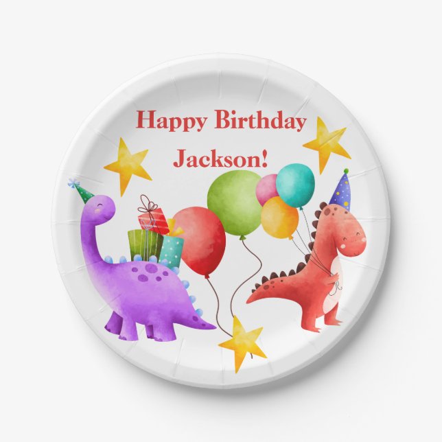 Dinosaur Birthday Plates (Front)