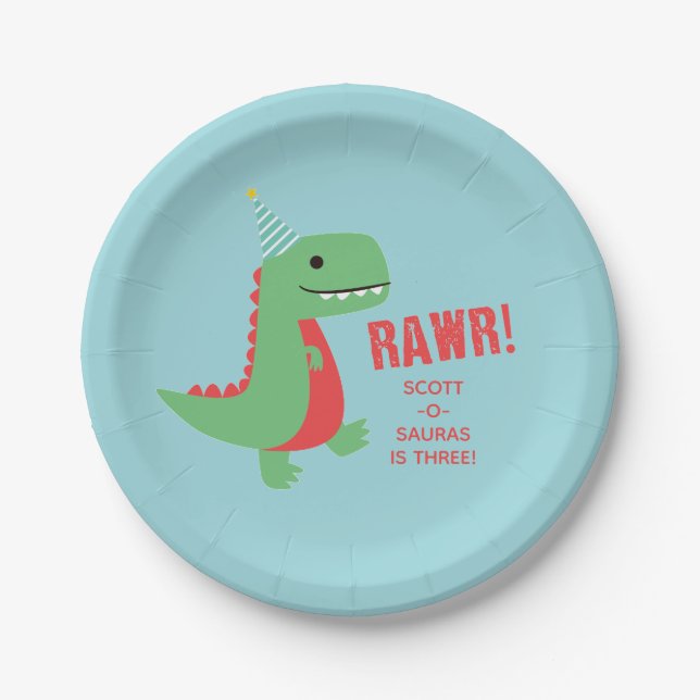 Dinosaur Birthday Plates (Front)