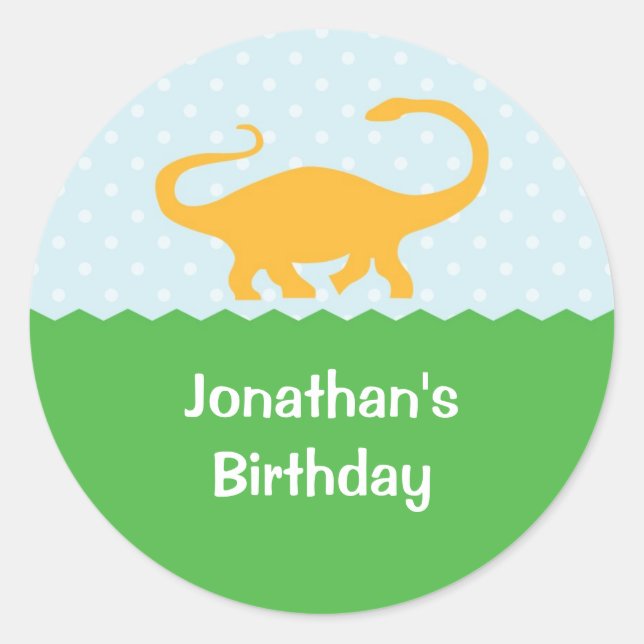 Dinosaur Birthday Sticker (Front)