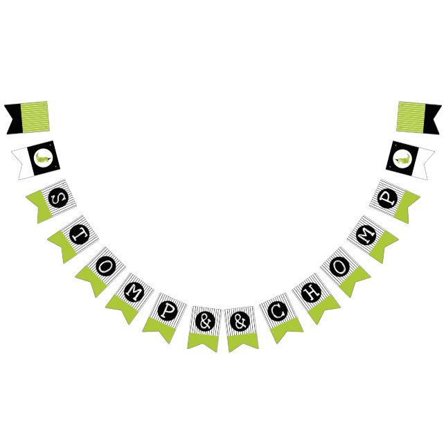 Dinosaur Birthday Stomp and Chomp Dino theme green Bunting (All)