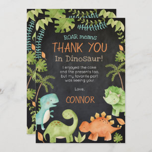 Dinosaur Birthday thank you cards
