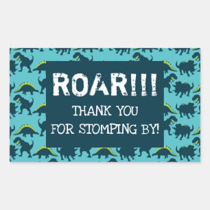 Dinosaur Birthday Thank You Stickers