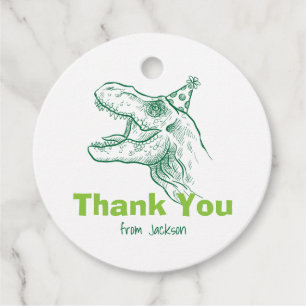 Dinosaur Birthday Thank You Tag