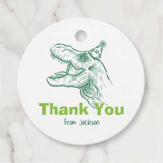 Dinosaur Birthday Thank You Tag