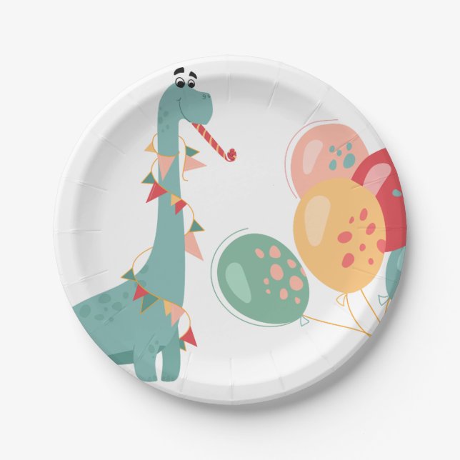 Dinosaur Birthday Theme Paper Plates DINO1 (Front)