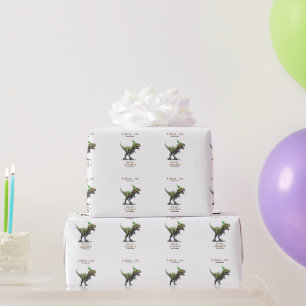 Dinosaur Birthday Theme Three Rex Dino Boys Party Wrapping Paper