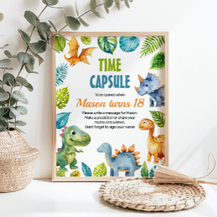 Dinosaur Birthday Time Capsule Sign