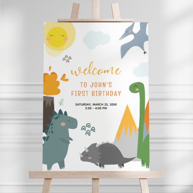 Dinosaur Birthday Welcome Sign (Creator Uploaded)