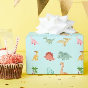 Dinosaur Birthday Wrapping Paper Kids Party