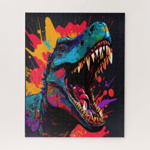 Dinosaur Blue T Rex kids Jigsaw Puzzle