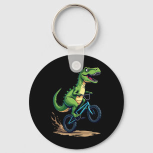 Dinosaur Bmx Bike Rider Mountain Biking Funny Boys Key Ring