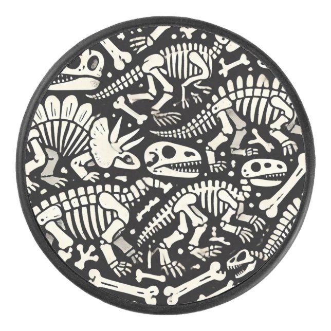 Dinosaur Bone Adventure Hockey Puck (Front)
