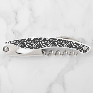 Dinosaur Bones (Black and White) Corkscrew