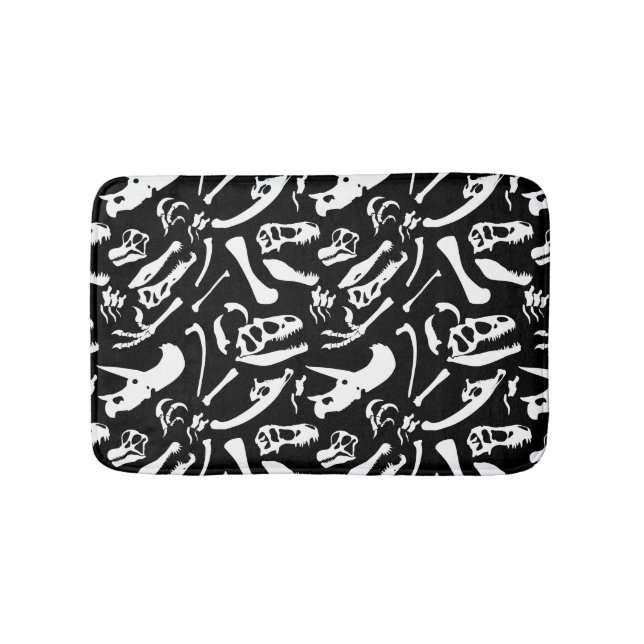 Dinosaur Bones (Black) Bath Mat (Front)