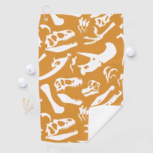 Dinosaur Bones (Gold) Golf Towel (InSitu)