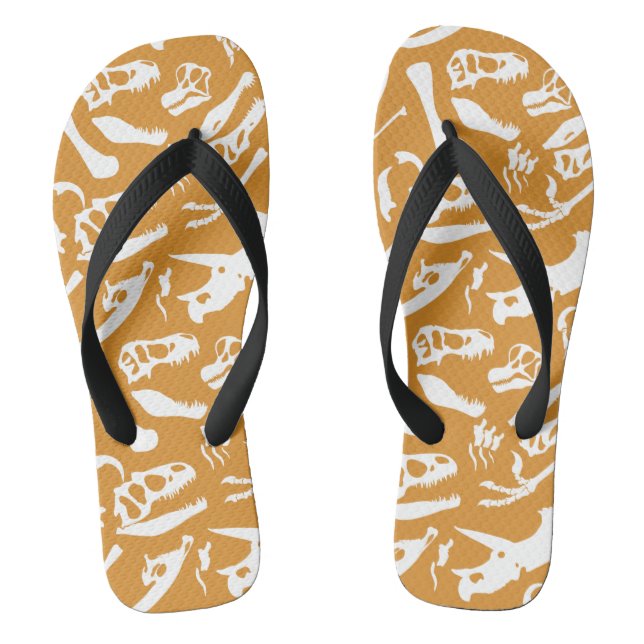 Dinosaur Bones (Gold) Thongs (Footbed)