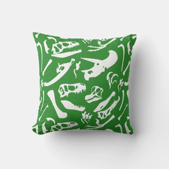 Dinosaur Bones (Green) Cushion (Front)
