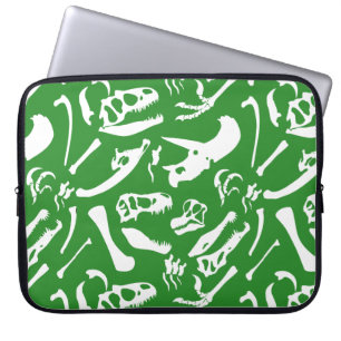 Dinosaur Bones (Green) Laptop Sleeve