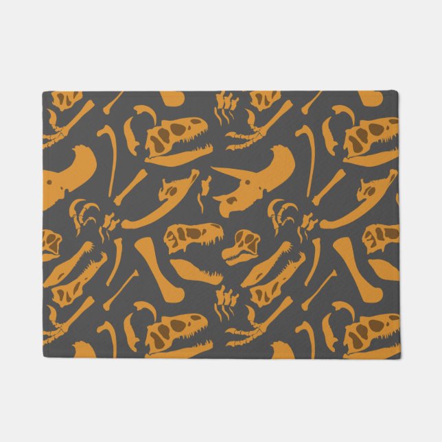 Dinosaur Bones (Grey) Doormat (Front)