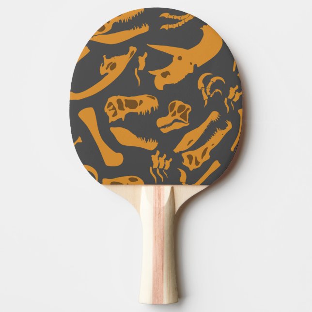 Dinosaur Bones (Grey) Ping Pong Paddle (Front)