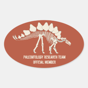 Dinosaur Bones Paleontology Customisable Badge Oval Sticker