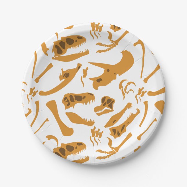 Dinosaur Bones Paper Plate (Front)