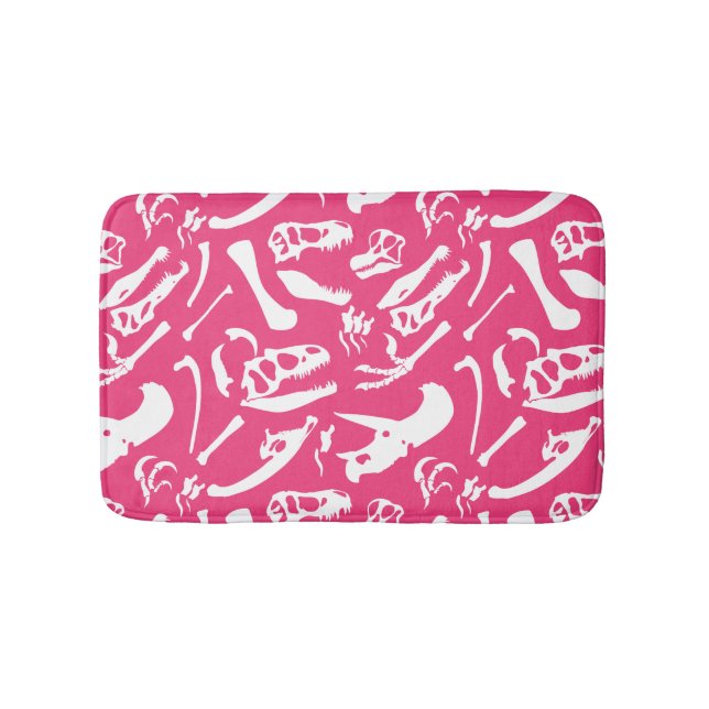 Dinosaur Bones (Pink) Bath Mat (Front)