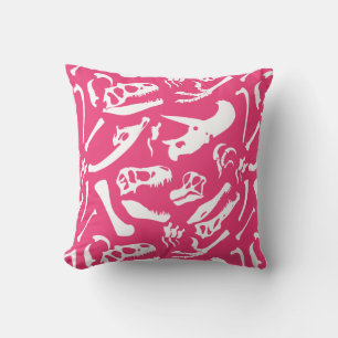 Dinosaur Bones (Pink) Cushion