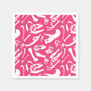 Dinosaur Bones (Pink) Napkin