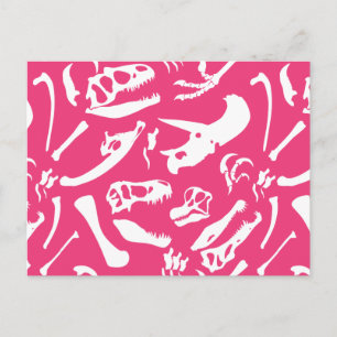 Dinosaur Bones (Pink) Postcard