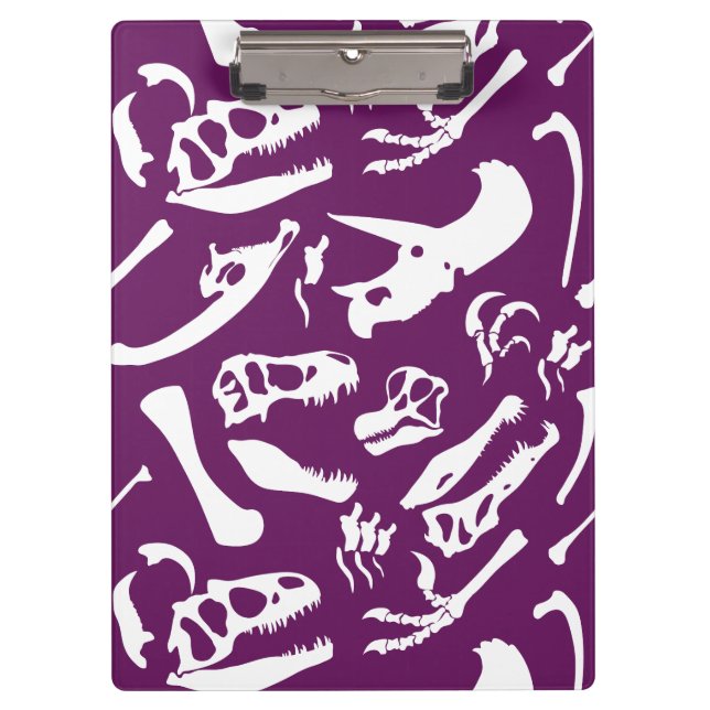 Dinosaur Bones (Purple) Clipboard (Front)
