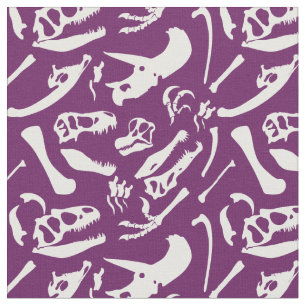 Dinosaur Bones (Purple) Fabric