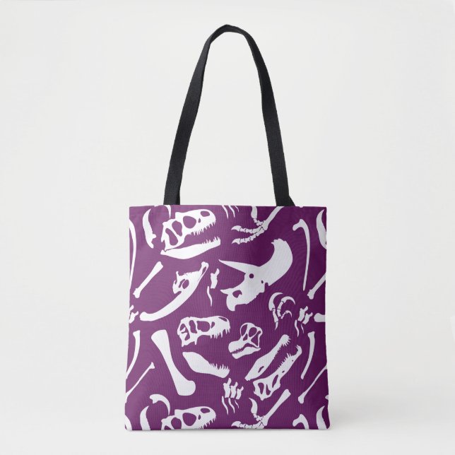 Dinosaur Bones (Purple) Tote Bag (Front)