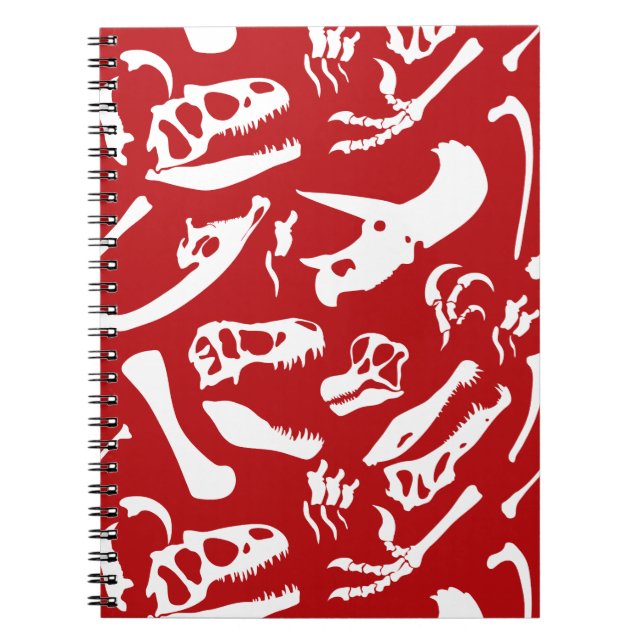 Dinosaur Bones (Red) Notebook (Front)