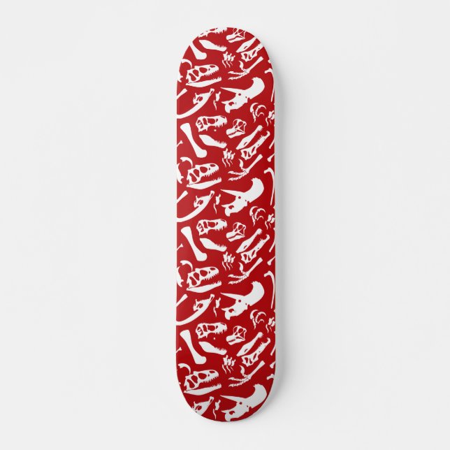 Dinosaur Bones (Red) Skateboard (Front)