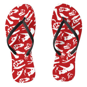 Dinosaur Bones (Red) Thongs
