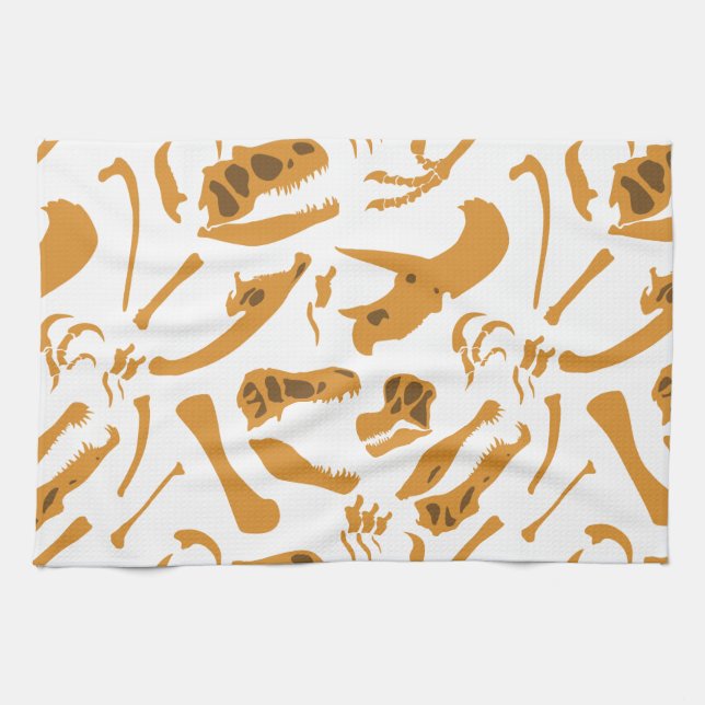 Dinosaur Bones Tea Towel (Horizontal)