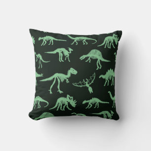 Dinosaur Bones Vintage Silhouette Illustration. Cushion