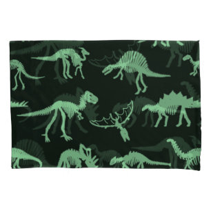 Dinosaur Bones Vintage Silhouette Illustration. Pillowcase