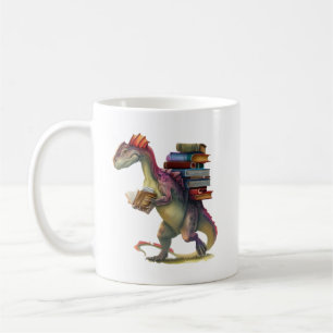 Dinosaur Book worm - Cute Fantasy Reading Lover De Coffee Mug