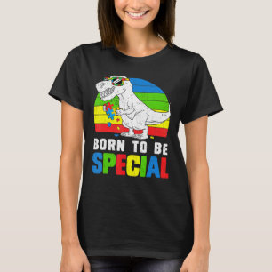 Dinosaur Born Special Autism Awareness Support Tod T-Shirt