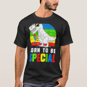 Dinosaur Born Special Autism Awareness Support Tod T-Shirt
