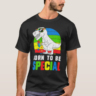 Dinosaur Born Special Autism Awareness Support Tod T-Shirt