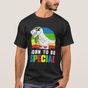 Dinosaur Born Special Autism Awareness Support Tod T-Shirt