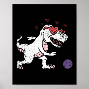 Dinosaur Bowling Valentines Day Men Women Boys Kid Poster