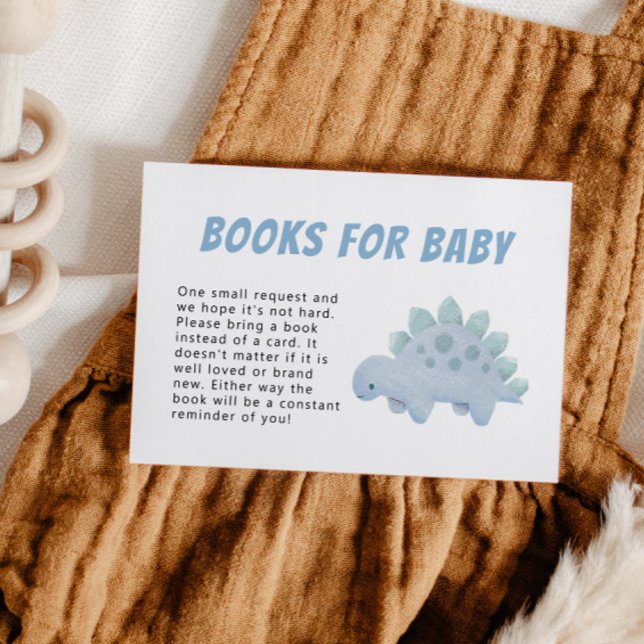 Dinosaur Boy Baby Shower Book Request  Enclosure Card (Creator Uploaded)