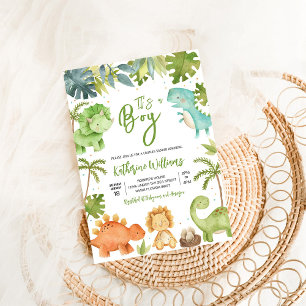 Dinosaur Boy Baby Shower Invitation