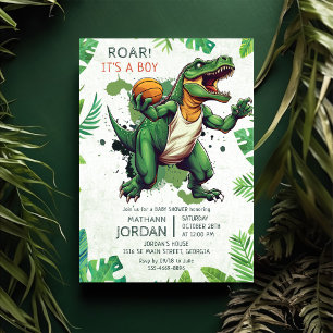 Dinosaur Boy Baby Shower Party Invitation